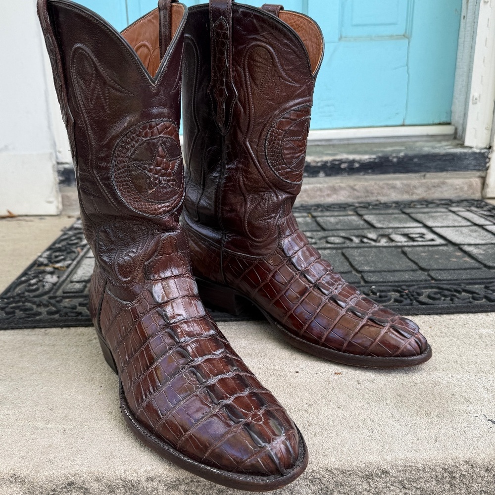 Black Jack Handmade Alligator Tail Cowboy Boots | Brown | Size 11D | Made in USA